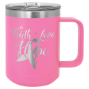 Polar Camel 15 oz. Pink Vacuum Insulated Mug with Slider Lid