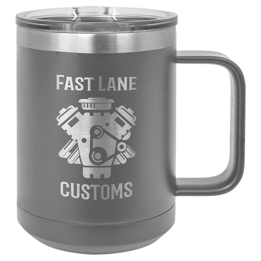 Polar Camel 15 oz. Dark Gray Vacuum Insulated Mug with Slider Lid