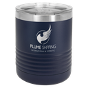 Polar Camel Ringneck 10 oz. Navy Blue Vacuum Insulated Tumbler with Clear Lid