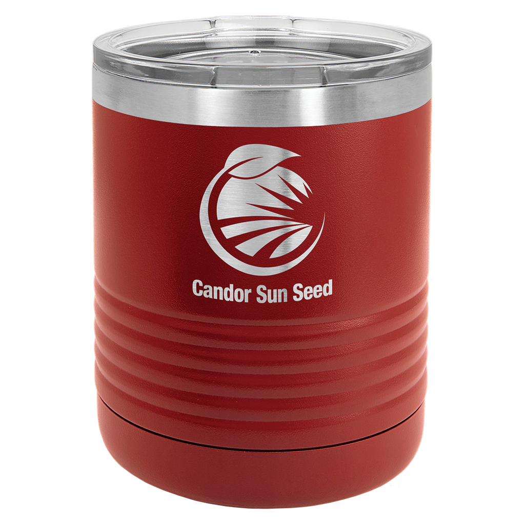 Polar Camel Ringneck 10 oz. Maroon Vacuum Insulated Tumbler with Clear Lid