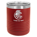 Polar Camel Ringneck 10 oz. Maroon Vacuum Insulated Tumbler with Clear Lid