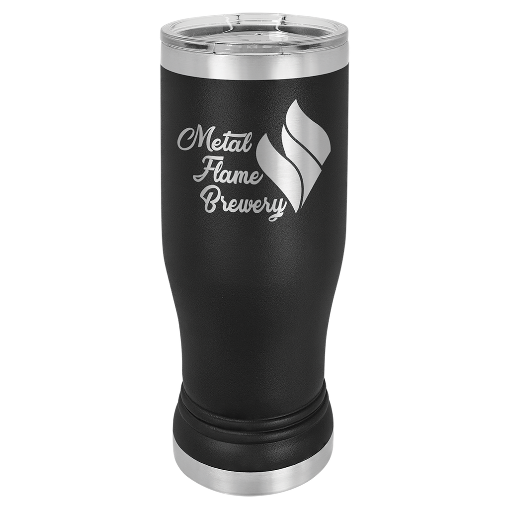 Black 14 oz. Polar Camel Pilsner w/Clear Lid