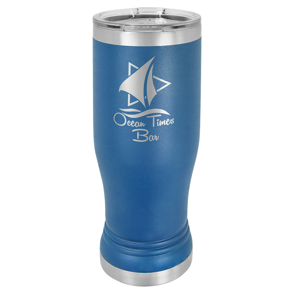 Royal Blue 14 oz. Polar Camel Pilsner w/Clear Lid