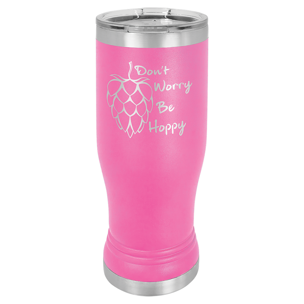 Pink 14 oz. Polar Camel Pilsner w/Clear Lid