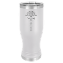 White 20 oz. Polar Camel Pilsner w/Clear Lid