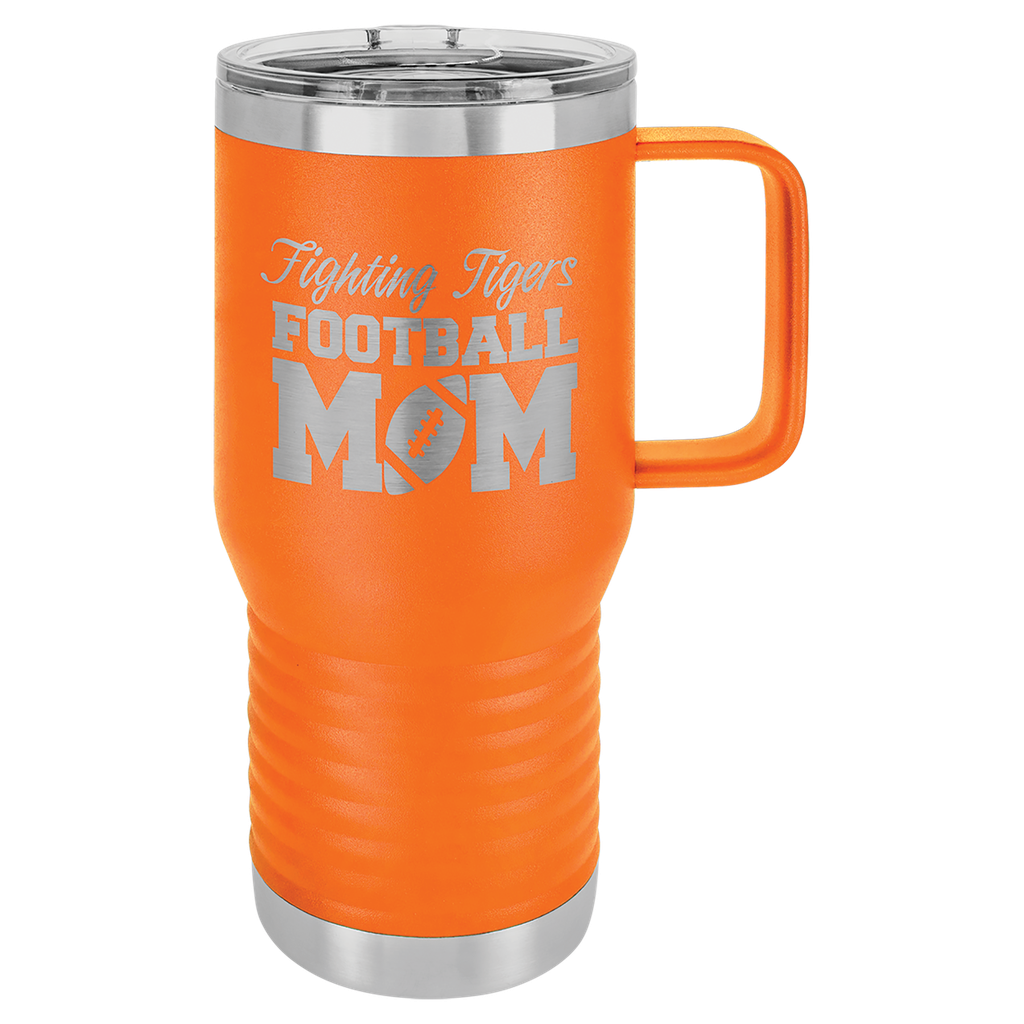 Polar Camel 20 oz. Orange Vacuum Insulated Travel Mug with Slider Lid