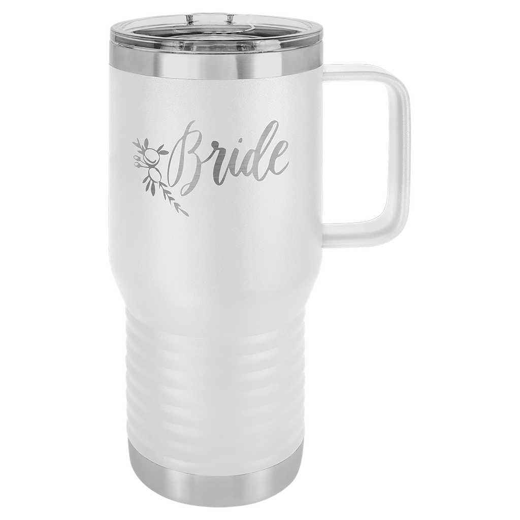 Polar Camel 20 oz. White Vacuum Insulated Travel Mug with Slider Lid