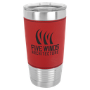 20 oz. Red Laserable Leatherette Polar Camel Tumbler with Clear Lid