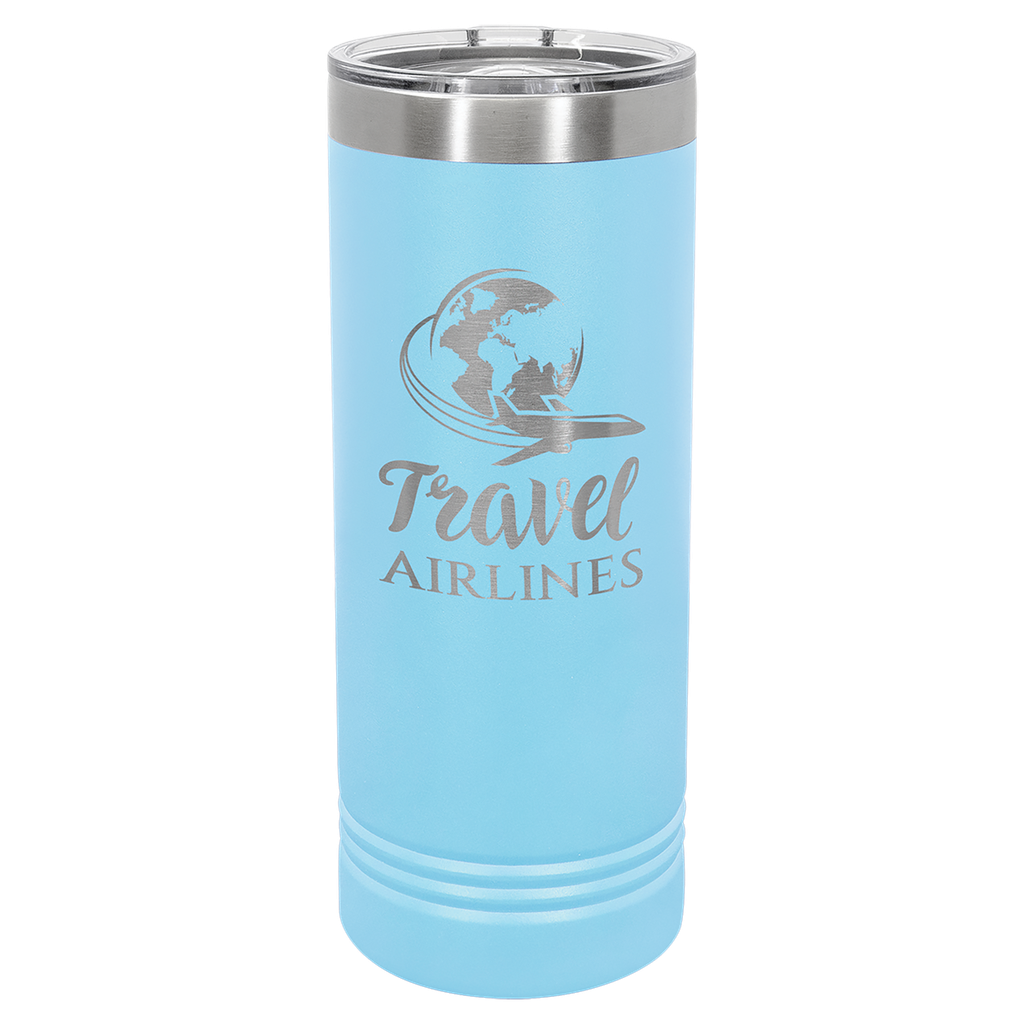 Polar Camel 22 oz. Light Blue Skinny Tumbler with Slider Lid