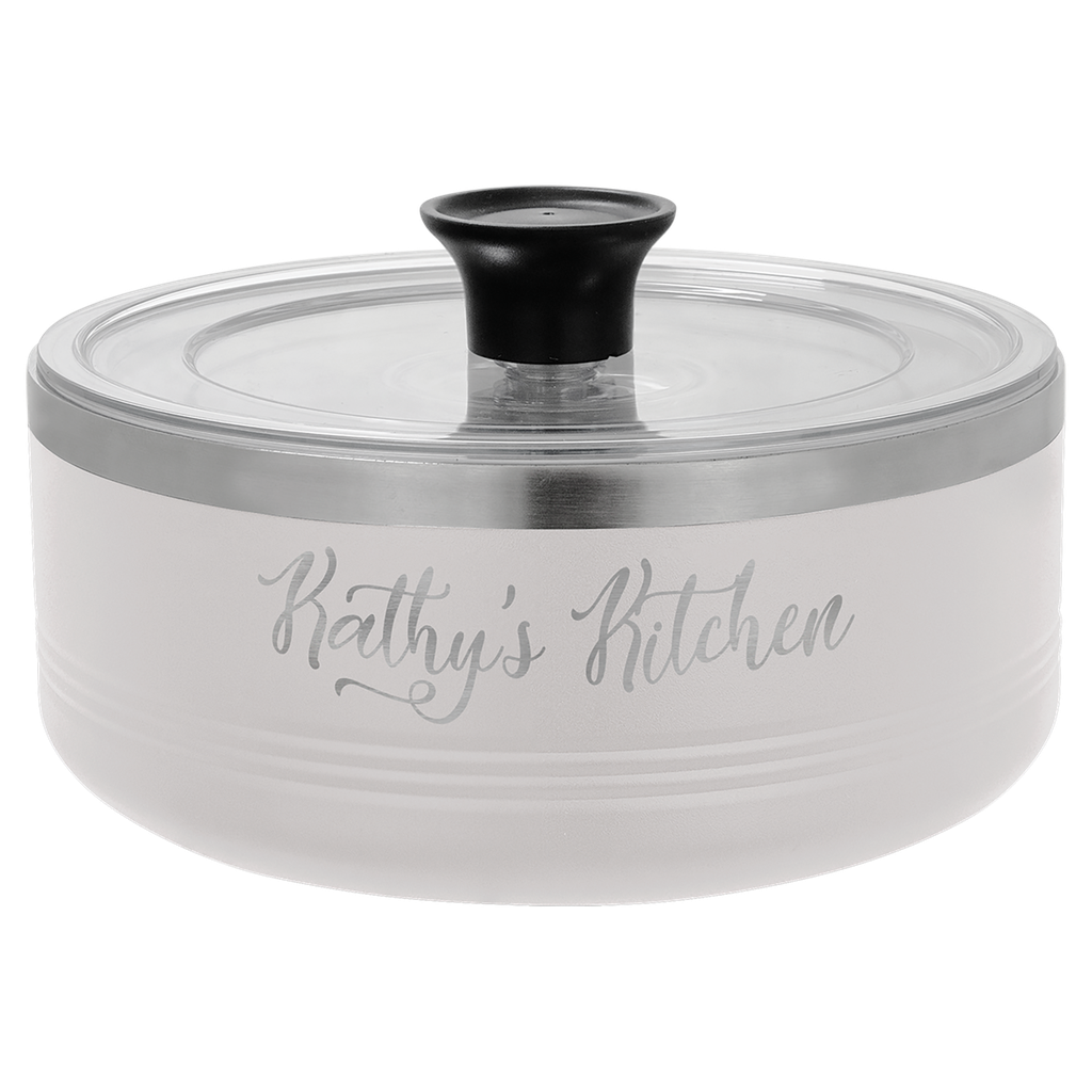 Polar Camel White 1 1/4 Quart Serving Bowl with Lid