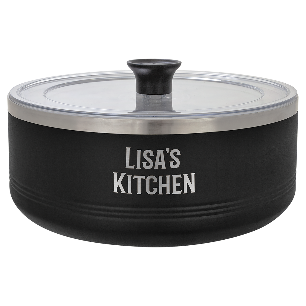 Polar Camel Black 3 Quart Serving Bowl with Lid and Dynasub Insert