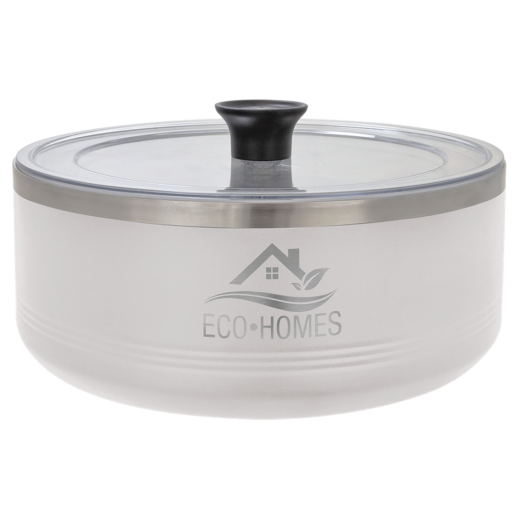 Polar Camel White 3 Quart Serving Bowl with Lid