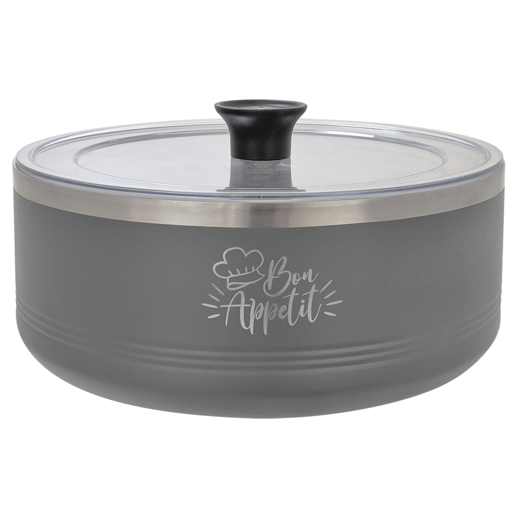 Polar Camel Gray 3 Quart Serving Bowl with Lid