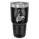 Polar Camel 30 oz. Black Ringneck Insulated Tumbler w/Slider Lid & Silver Ring