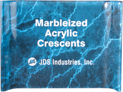[ACC68BM] 8" x 6" Blue Marbleized Acrylic Crescent