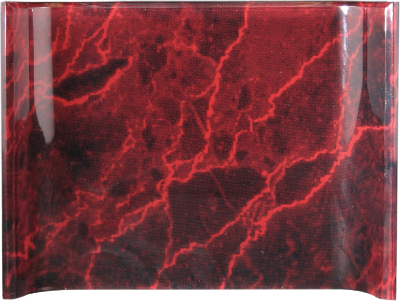 [ACC68RM] 8" x 6" Red Marbleized Acrylic Crescent