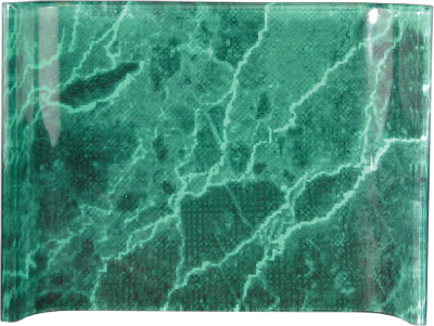 [ACC68GM] 8" x 6" Green Marbleized Acrylic Crescent