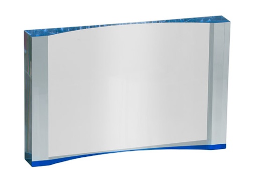 [TAC35BU] 5" x 3 1/2" Blue 1" Thick Acrylic Crescent