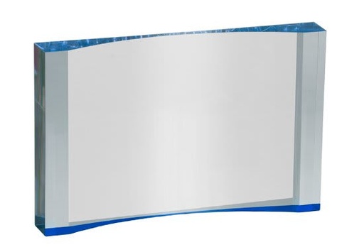 [TAC47BU] 7" x 4 1/2" Blue 1" Thick Acrylic Crescent