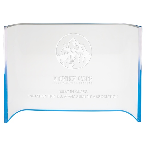 [ACC710BU] 7" x 10" Blue Acrylic Crescent