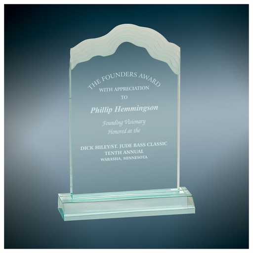 [WCP8J] 5" x 8" Jade Frosted White Cap Edge Acrylic with 6" Base