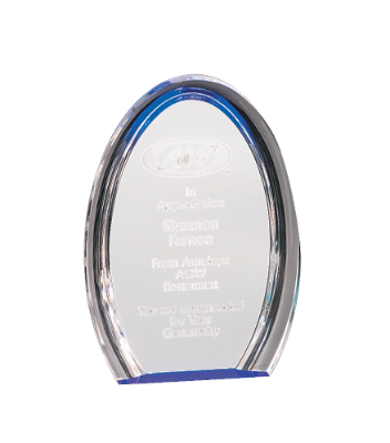 [HAL202BU] 8" Blue Oval Halo Acrylic