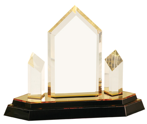 [IMP131G] 8 1/4" Gold Jewel Tower Impress Acrylic
