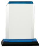 [IMP145BU] 3 1/2" x 5 1/2" Blue Clipped Corner Impress Acrylic