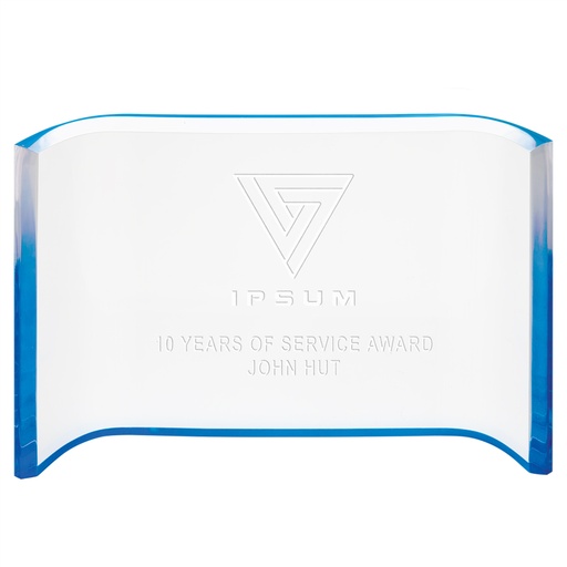 [ACC46BU] 6" x 4" Blue Acrylic Crescent