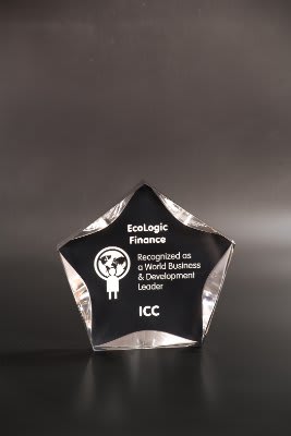 [LST6BKC] 6" Black/Clear Luminary Star Acrylic