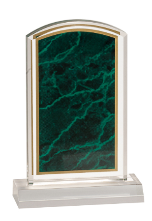 [MBL46GM] 4" x 6" Green Marbleized Acrylic with 5" Base