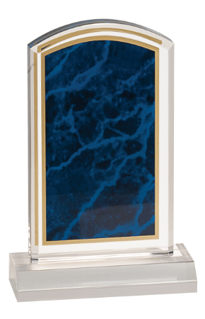 [MBL47BM] 4" x 7" Blue Marbleized Acrylic with 5" Base