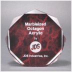 [OCT5RM] 5" Red Marble Octagon Acrylic Award