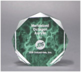 [OCT6GM] 6" Green Marble Octagon Acrylic Award