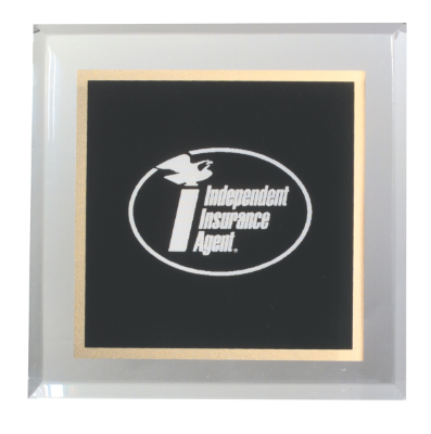 [APW44SBK] 3 3/4" x 3 3/4" Black Acrylic Paperweight