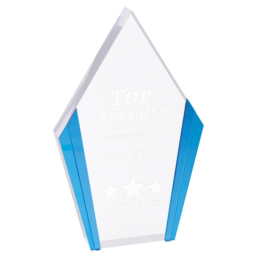 [CEA101BU] 4 3/4" x 7 1/2" Diamond Acrylic with Blue Edges