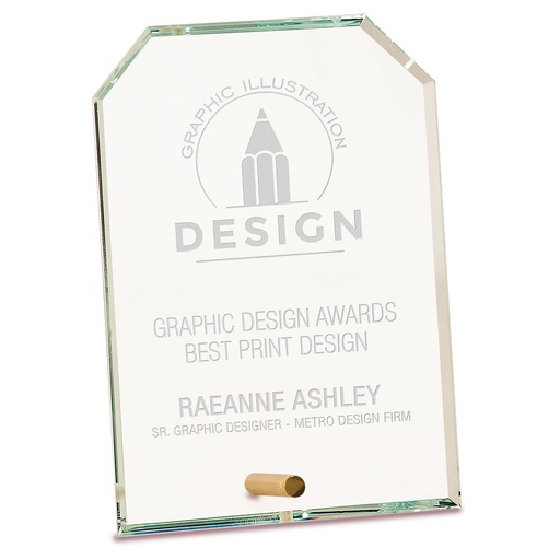 [CE5512] 5" x 7" Clear Clipped Corners Rectangle CrystalEdge Glass