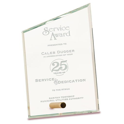 [CE5516] 4" x 6" Clear Slant Rectangle CrystalEdge Glass