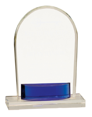 [CRY540M] 7 3/4" Crystal Arch with Blue Accent