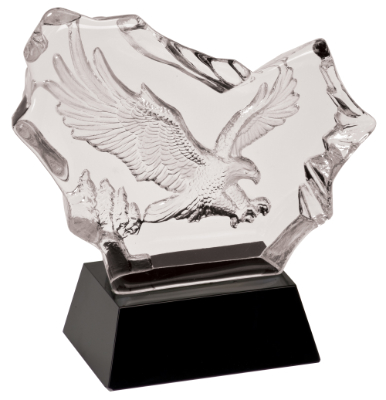 [CRY045] 7" Crystal Carved Eagle on Black Base