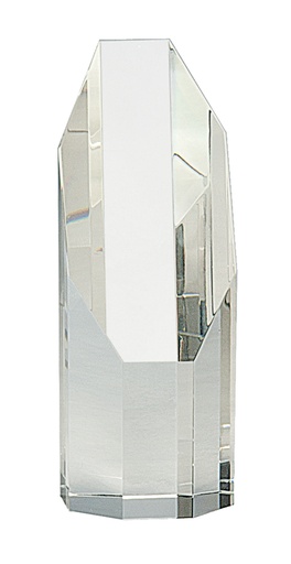 [CRY132] 6" Clear Octagon Slant-Top Crystal Tower