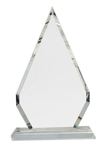 [CRY104] 10 3/4" Crystal Diamond on Clear Pedestal Base
