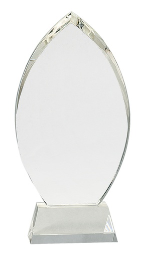 [CRY164] 10 1/4" Crystal Oval on Clear Base