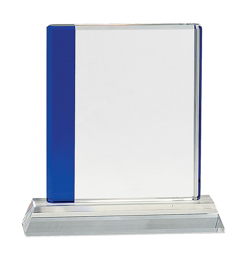 [CRY269] 7 1/4" Blue Edge Crystal on Clear Base