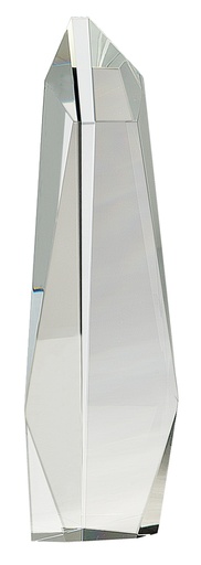[CRY74] 12" Clear Crystal Facet Slant-Top Tower