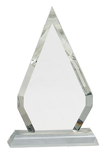 [CRY102] 8 1/2" Crystal Diamond on Clear Pedestal Base