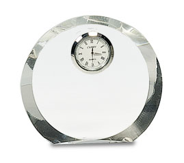 [CRY169] 4 1/2" Clear Crystal Round with Clock
