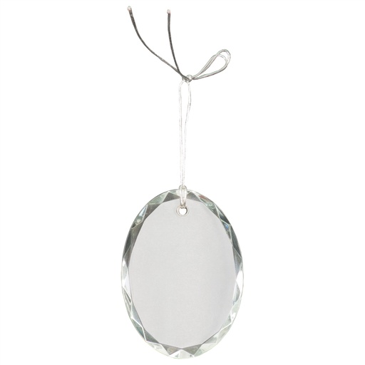 [CRY3617] 3" Crystal Faceted Oval Ornament