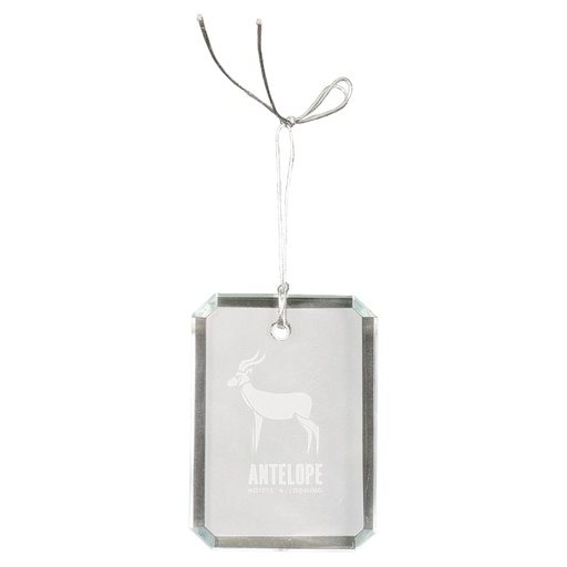 [CRY3621] 3" Crystal Rectangle Clipped Corner Ornament