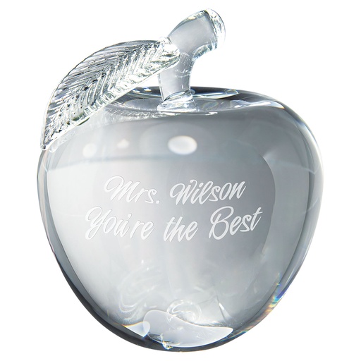 [CRY1457S] 4" Crystal 3D Apple